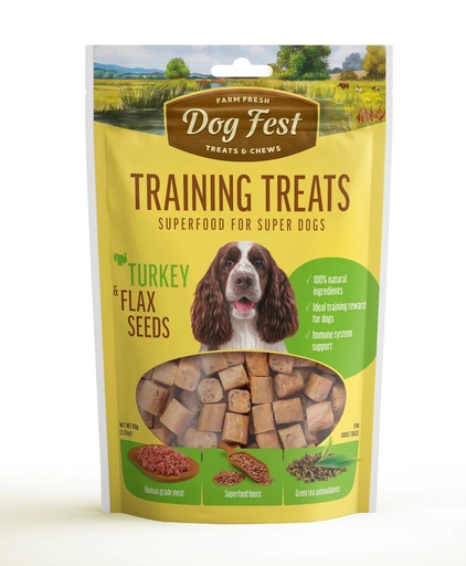 [6921499711922] Dog Fest Farm Fresh Training Treat Turkey and Flax Seeds 90g