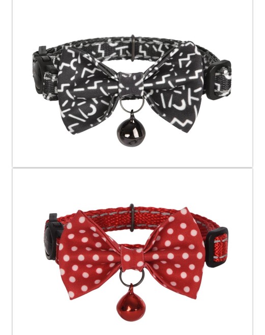 Dogness Cat Collar - Black Letter and Red Dots