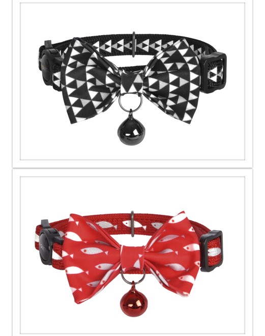 Dogness Cat Collar - Reflective Fish and Black Triangle