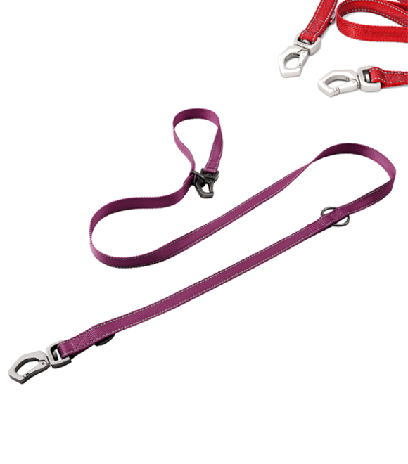 Dogness Challenger V-Shaped Multi-Functional Leash - Red M/L
