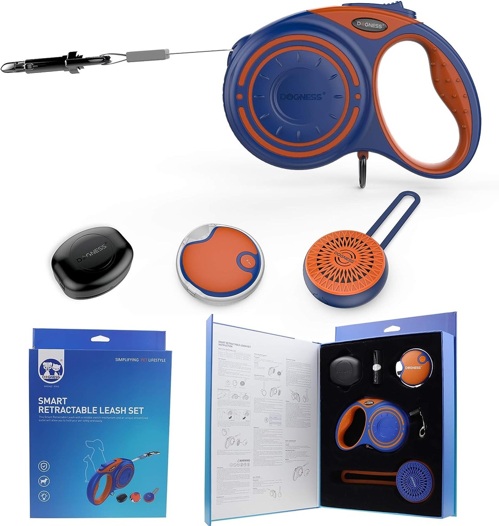 Dogness Smart Retractable Leash Set 4M Medium Orange