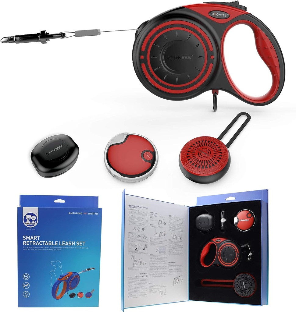 Dogness Smart Retractable Leash Set 5M Large Red