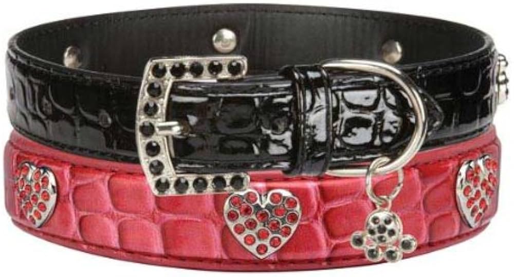 East Side Collection Charmed Croco Collar 11-14 In Red