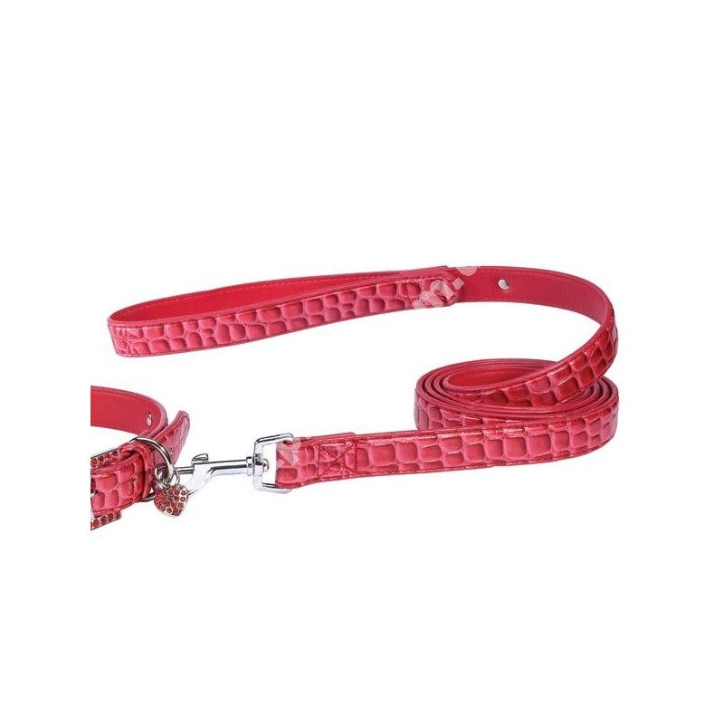 East Side Collection Heart Charm Lead 6 Ft Red