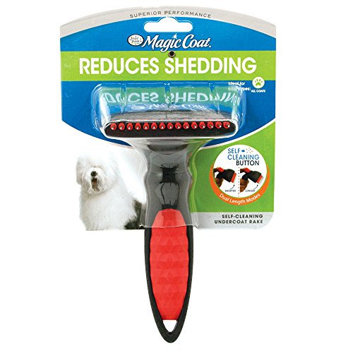 Four Paws Magic Coat Redeces Shedding Self- Cleaning  Undercoat Rake