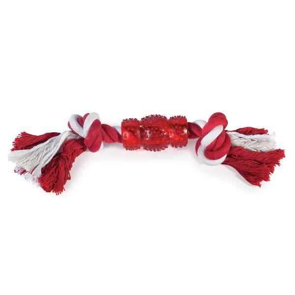 Grriggles Rope N Rubber Bone Red