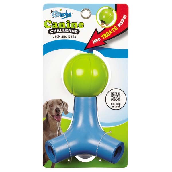 Grriggles Canine Challenge Jack & Ball  Toy : 6" X 10" X 10"