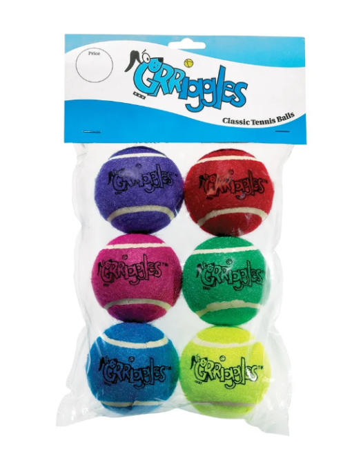 Grriggles Classic Tennis Balls - 6 pack