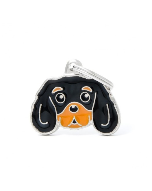 My Family Friends ID Tag - Black & Tan Cavalier King