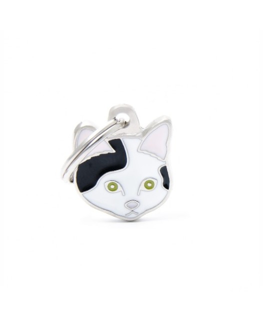 My Family Friends ID Tag - Black & White European Shorthair