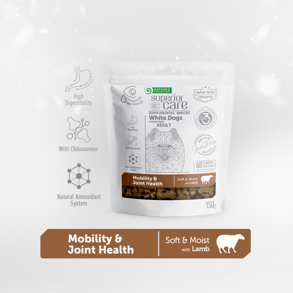 Nature's Protection Superior Care White Coat Supplemental Snacks Mobility & Joint Health with Lamb For Adult Dogs 150g