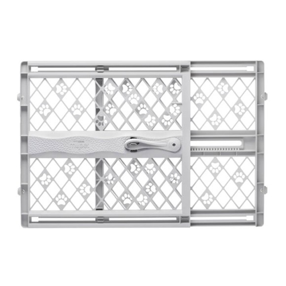 North States MyPet Portable Petgate Paw Print & Bone Light Gray Small