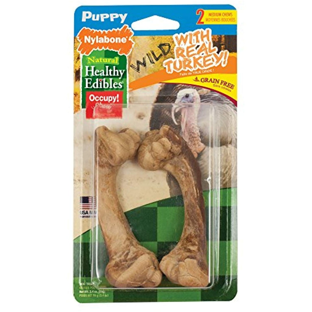 عظمة نيلابون الطبيعية البرية للمضغ مع ديك رومي 96 غ