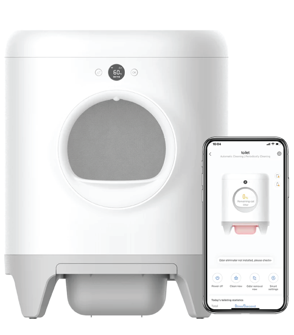 صندوق فضلات قطط أوتوماتيكي من بيت كيت بيورا X مع نظام تنظيف ذاتي وإكسسوارات