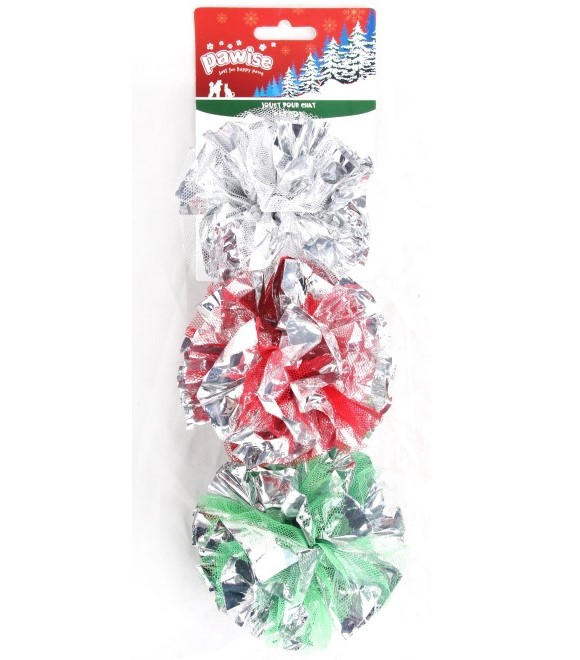 Pawise 10cm Scrunch Ball Multi Pack -3pk