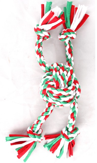 باويز كرة عيد الميلاد مع حبل ملون مضفر