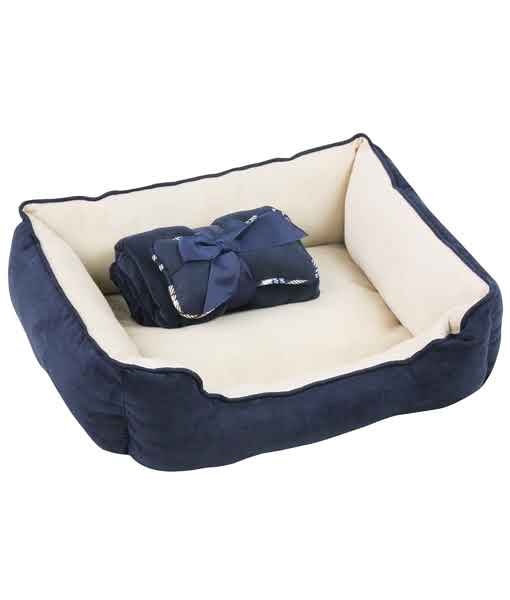 Pawise Pet Bed w/Blanket & Bone  22x17x7" Blue