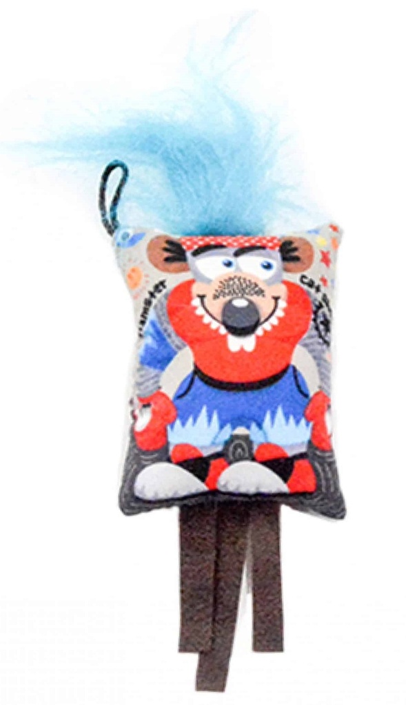 [5206819255098] Pet Interest Hairy Hamster 3D cat Toy with Silverline Blue