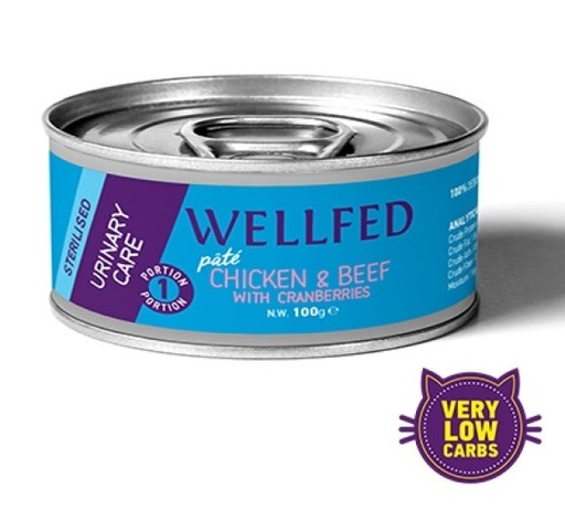 [5206819147317] Pet Interest Wellfed Sterilized Chicken and Beef Urinary Care Canned Paté (100 gm)