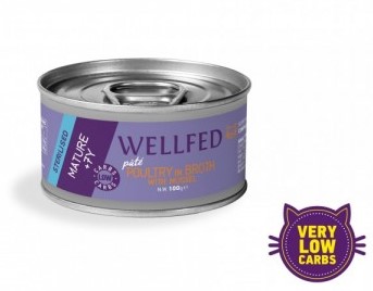 [5206819147713] Pet Interest Wellfed Sterilized Poultry in Broth with Mussel Mature 7yrs Canned Paté (100 gm)