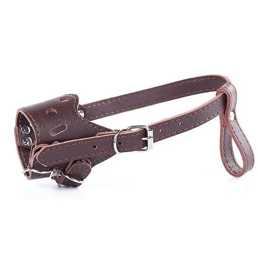 [123456700275] Pets.Love.Earth Adjustable Leather Muzzle Anti Bark (XLarge)
