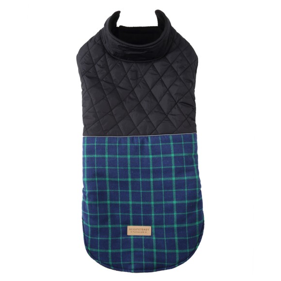 Pets.Love.Earth Four-Bar Reflective Military Coat Dark Blue and Green