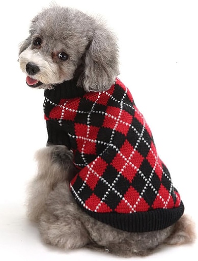 [6083174350502] Pets.Love.Earth Red and Black Pixel Sweater (Large)