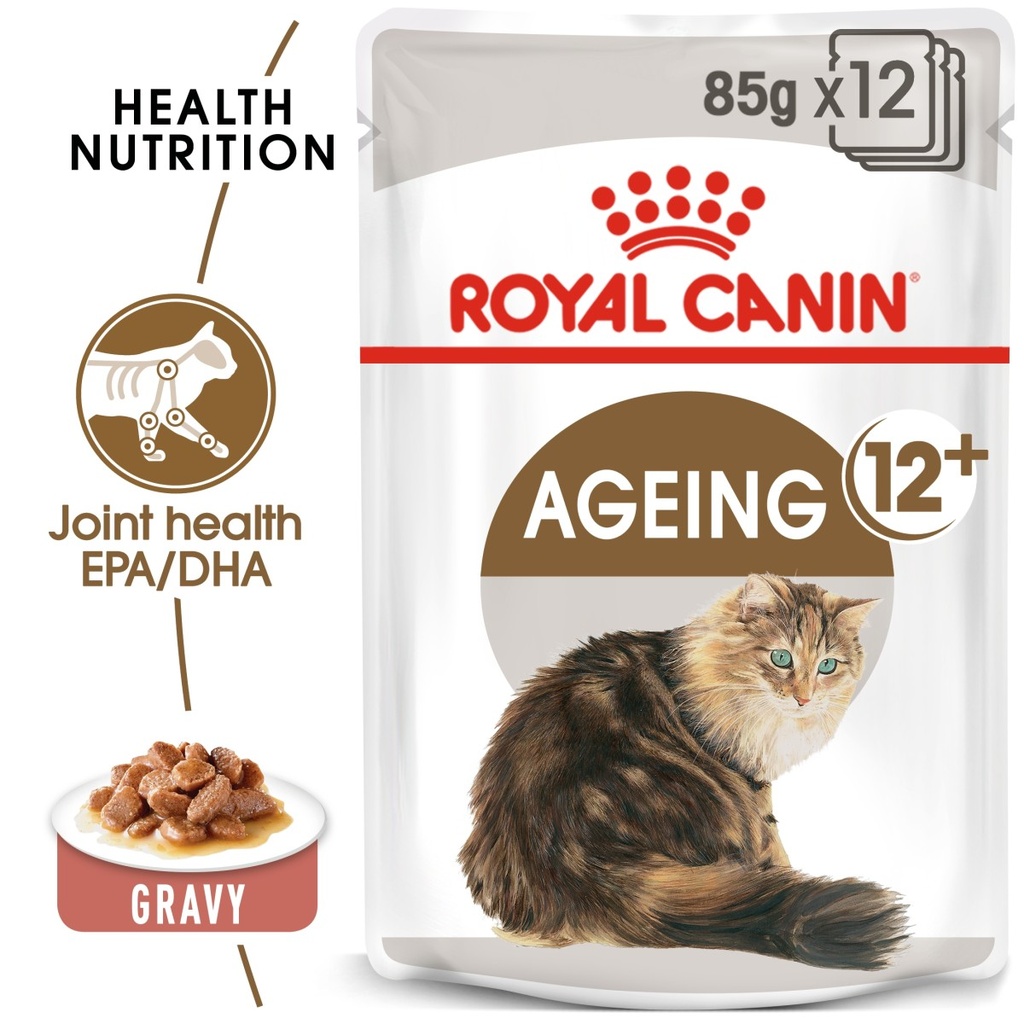 Royal Canin Pouch Ageing 12+ Gravy Formula for Senior Cat – 85g