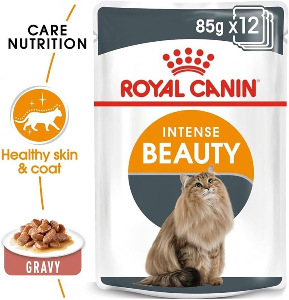 [9003579308929] رويال كانين علبة هير أند سكين مع صلصة للقطط البالغة – 85  جرام (1  عبوة)