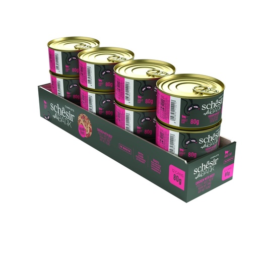 [8005852912237] Schesir After Dark Can for Cat Chicken with Beef in Broth 80g (12 Can)