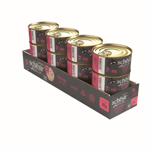 [8005852942234] Schesir After Dark Can for Cat Chicken with Beef in Pate 80g (12 Can)