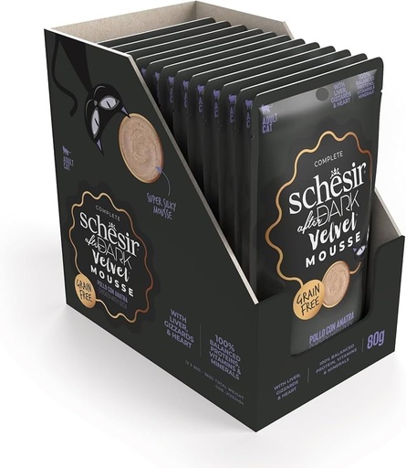 [8005852932402] Schesir After Dark Pouch for Cat Velvet Mousse Chicken with Duck 80g (12 Pouch)