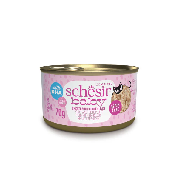 Schesir Baby Kitten Care Can Chicken with Chicken Liver in Broth 70g