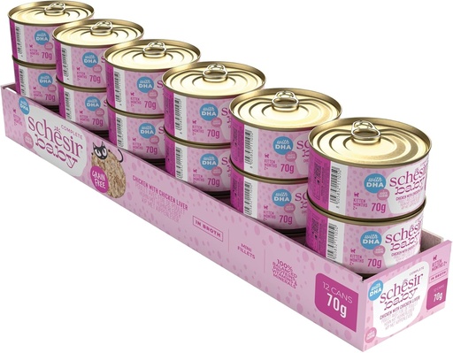 [8005852911032] Schesir Baby Kitten Care Can Chicken with Chicken Liver in Broth 70g (12 Can)