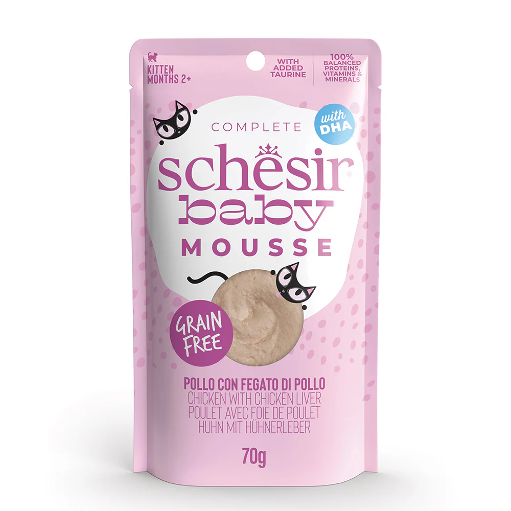 [8005852139047] Schesir Baby Kitten Care Pouch Chicken with Chicken Liver In Mousse 70g (1 Pouch)