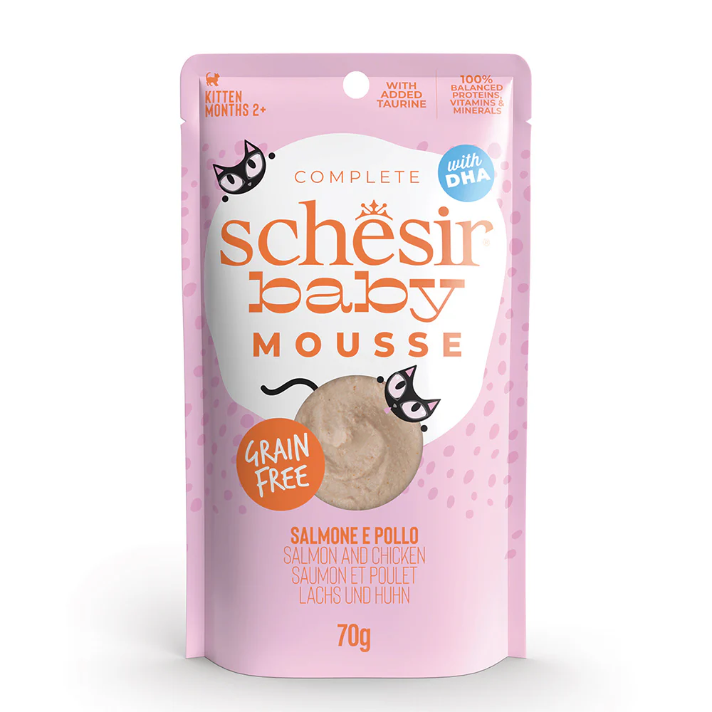 Schesir Baby Kitten Care Pouch Salmon & Chicken in Mousse 70g