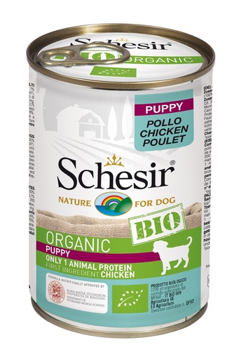 Schesir Bio Organic Can for Puppy with Chicken In Paté (6 Can)