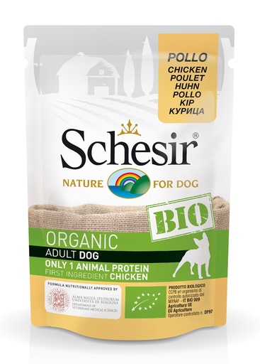 Schesir Bio Organic Pouch For Dog with Chicken In Paté (16 pouch)