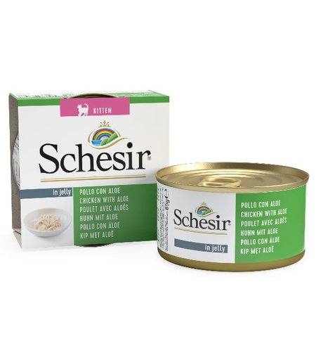 [8005852759177] Schesir Baby Kitten Care Can (3-12 Months) Chicken with Aloe 85g (14 Can)