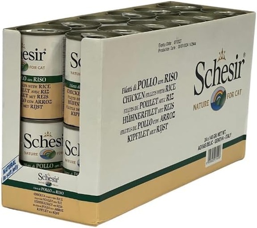[8005852270498] Schesir Can for Cat Chicken with Rice in Cooking Water 140g (24 Can)