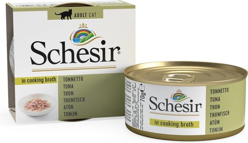 [8005852615206] Schesir Can for Cat Tuna In Cooking Broth 70g (1 Can)