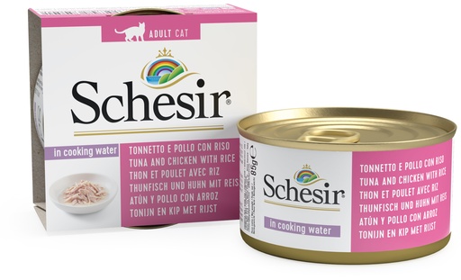 [8005852759504] Schesir Can for Cat Tuna and Chicken with Rice In Cooking Water 85g (14 Can)