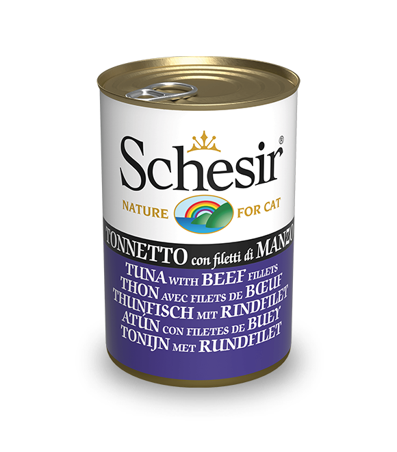 Schesir Can for Cat Tuna with Beef Fillets in Jelly 140g