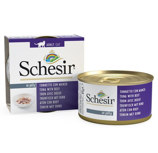 [8005852750075] Schesir Can for Cat Tuna with Beef fillets In Jelly 85g (1 Can)