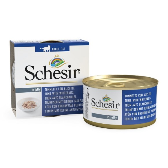Schesir Can for Cat Tuna with Whitebaits In Jelly 85g
