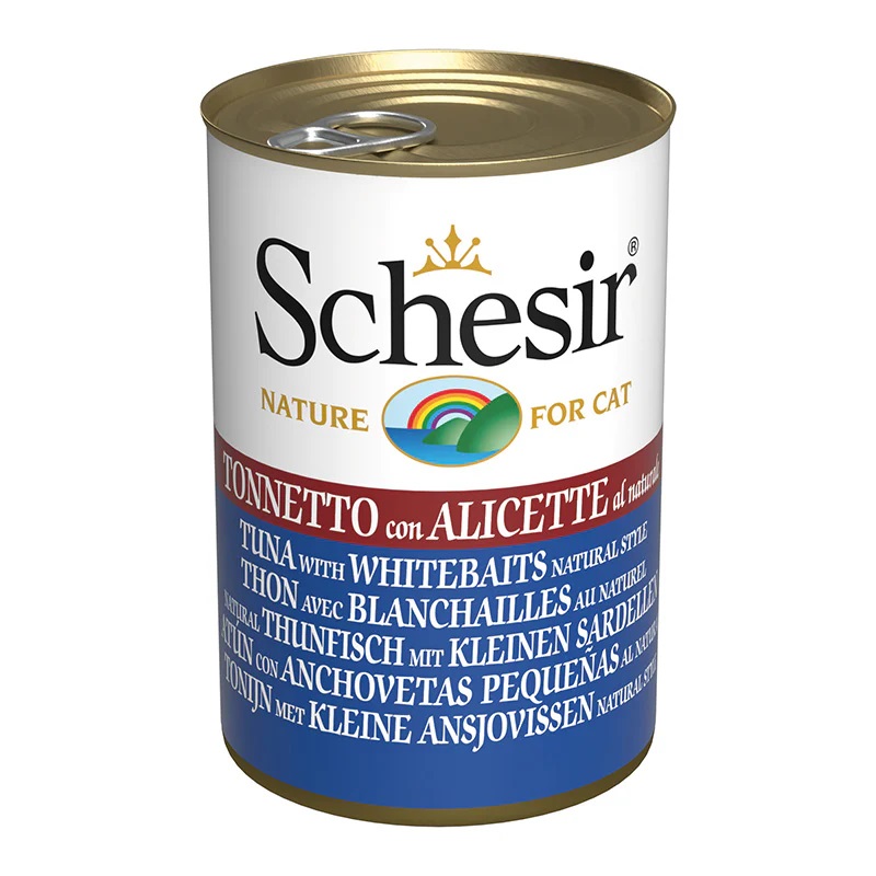 [8005852270214] Schesir Can for Cat Tuna & Whitebaits in Cooking Water 140g (1 Can)