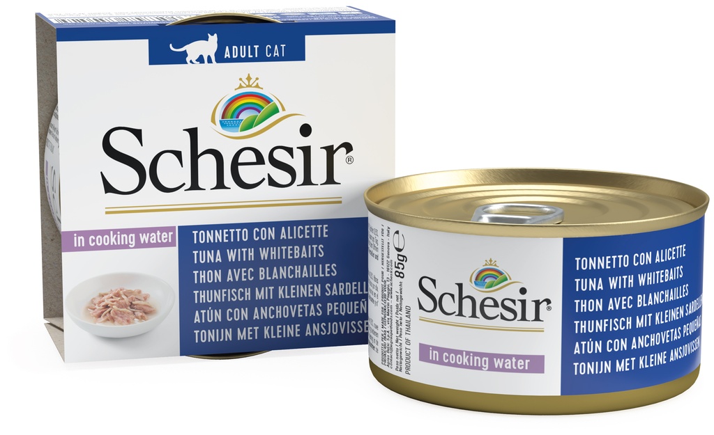 Schesir Can for Cat Tuna with Whitebaits in Cooking Water 85g