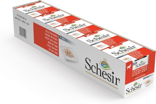 [8005852752543] Schesir Can for Dog Chicken With Beef in Jelly 150g (10 Can)