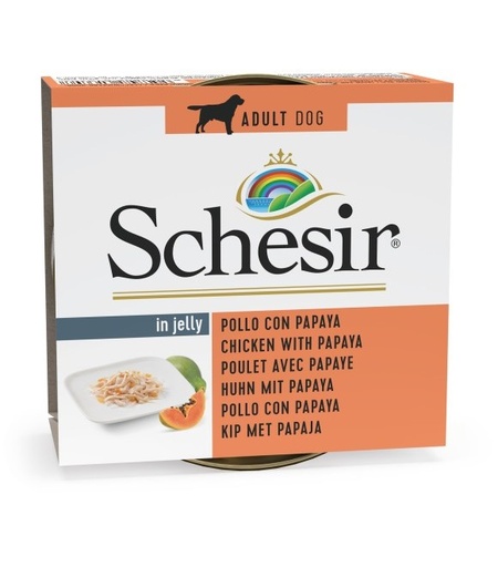 [8005852613707] Schesir Can for Dog Chicken With Papaya in Jelly 150g (1 Can)
