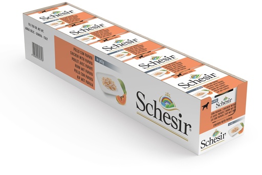 [8005852653703] Schesir Can for Dog Chicken With Papaya in Jelly 150g (10 Can)